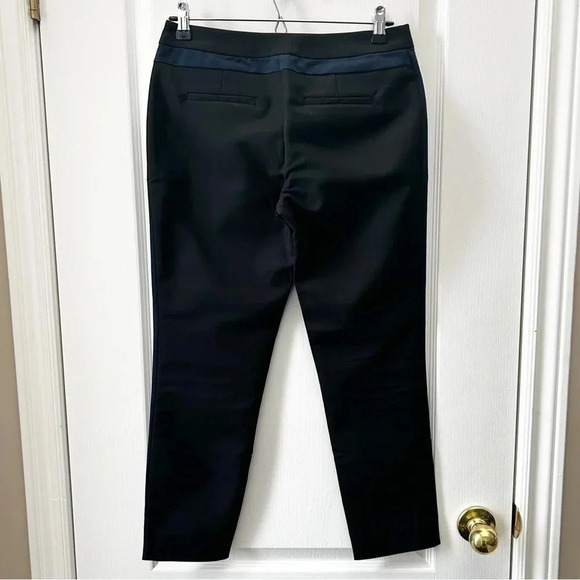 Rickis Ankle Cropped Slim Fit Pants Black Navy Blue Tuxedo Side Stripe Size 2 - Picture 6 of 15